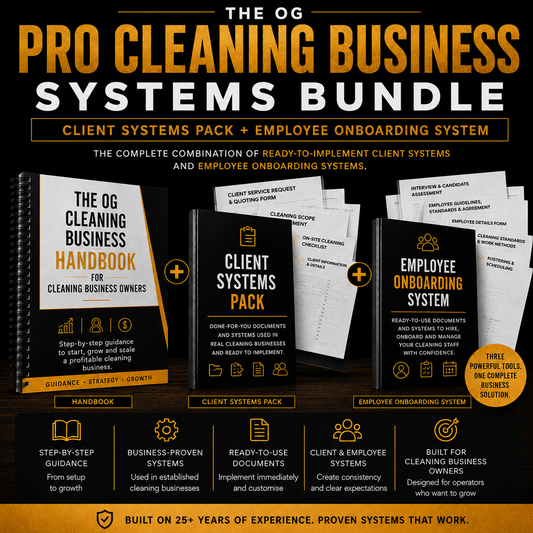 The OG Pro Cleaning Business Bundle - Three Proven Resources. One Professional Cleaning Business System